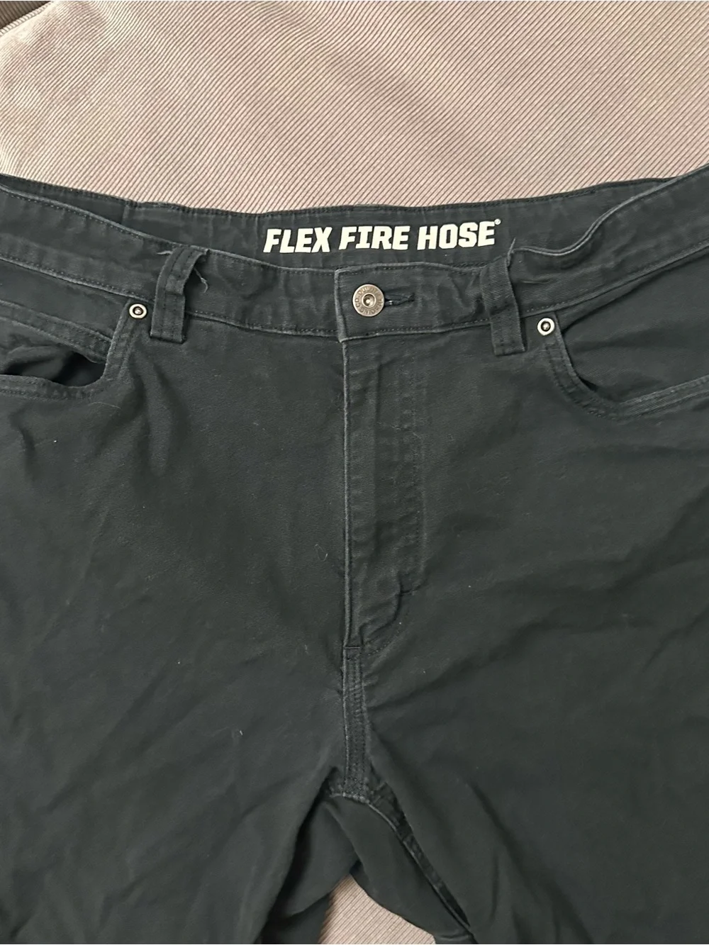 DULUTH TRADING Flex Fire Hose Canvas Pants Mens 36 X 30 Standard Fit Black